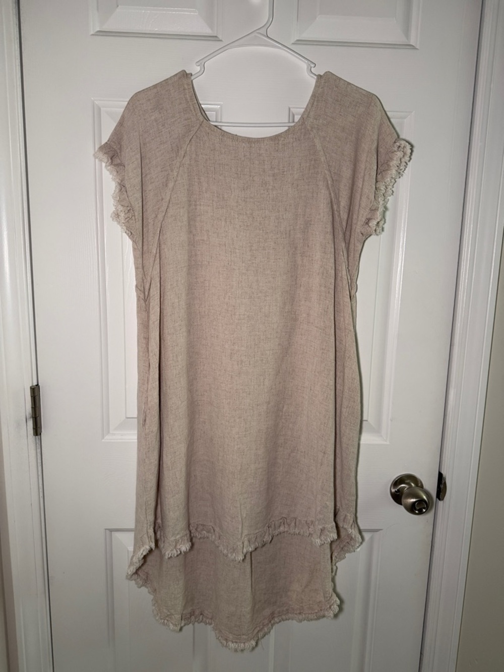 Umgee Beige Fringe Shift Dress